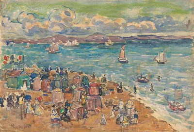 Beach Scene, St. Malo — Maurice Prendergast