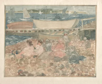 Shipyard: Children Playing — Maurice Prendergast