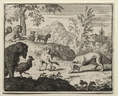 Reynard the Fox:  The Combat Between Reynard and the Wolf — Allaert van Everdingen