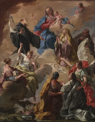 Saints Presenting a Devout Woman to the Virgin and Child — Giambattista Pittoni
