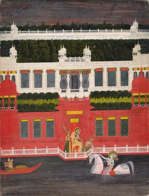 Krishna Receives a Flower Garland — Sitaram