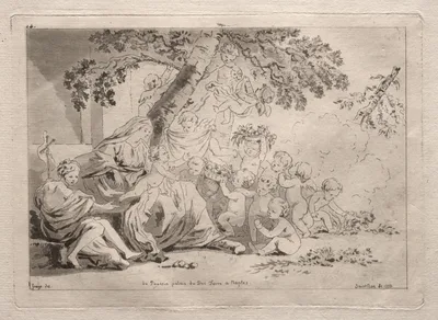 Holy Family with Putti — Jean-Claude Richard de Saint-Non