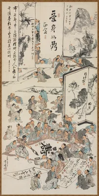 Calligraphy and Painting Party — Kawanabe Kyōsai