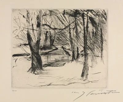 Der Tiergarten:  Trees with Sun — Lovis Corinth