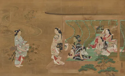 Beauty Receiving a Visitor — Tamura Suiō