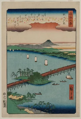 Evening Glow at Seta, from the series Eight Views of Ōmi — Utagawa Hiroshige