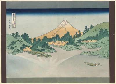Thirty-Six Views of Mt. Fuji:  The Surface of Lake Misaka in Kai Province — Katsushika Hokusai
