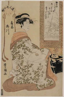 Takigawa of Ōgiya, from the series Beauties as the Seven Komachi — Utagawa Toyokuni I