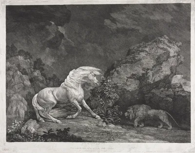 A Horse Frightened by a Lion — George Stubbs