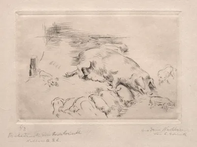 Sows and Piglets — Lovis Corinth