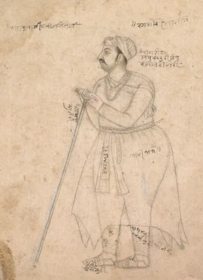 Portrait of Maharaja Rai Singh of Bikaner (reigned 1574-1612) — Nur Muhammad