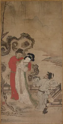 Emperor Minghuang Teaching Yang Gueifei to Play the Flute — Choryusai