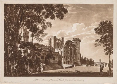 Views of Warwick Castle:  The Entrance of Warwick Castle from the Lower Court — Paul Sandby