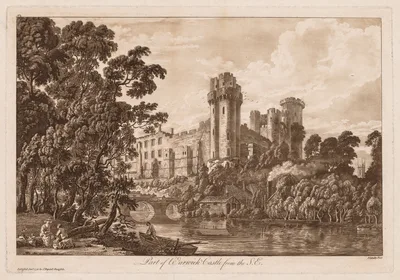 Views of Warwick Castle:  Part of Warwick Castle from the South East — Paul Sandby