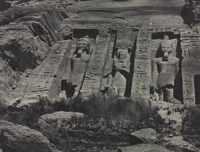 Southern Portion of the Rock-cut Temple of Hathor, Abu Simbel — Maxime Du Camp