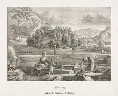 Seven Views in Salzburg and Berchtesgaden: Monday: Rosenecker Garden Salzburg — Ferdinand Olivier