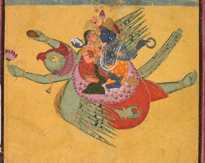 Vishnu and Lakshmi on Garuda