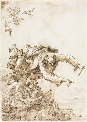 God the Father with Angels and Cherubs — Giovanni Domenico Tiepolo