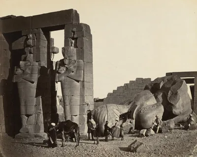Fallen Statue at the Ramesseum, Thebes — Francis Frith