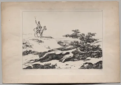 Soldier on Horse in Landscape — Nicolas Toussaint Charlet