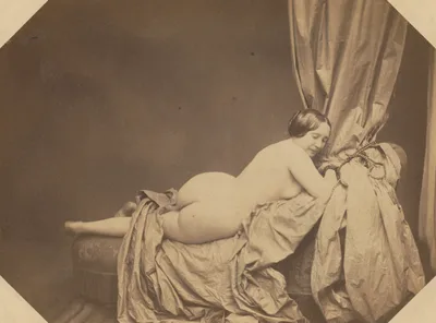 Academic Nude, Reclining on a Sofa — Auguste Belloc