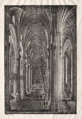 Interior of St. Stephen's Cathedral in Vienna — Karl Friedrich Schinkel