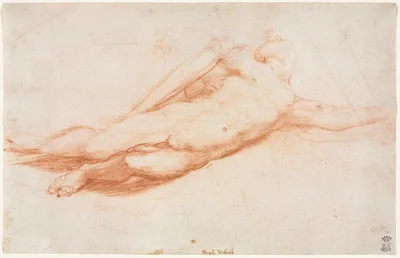 Study of a Fallen Soldier (possibly the Conversion of Saul) (recto) — Antonio da Correggio