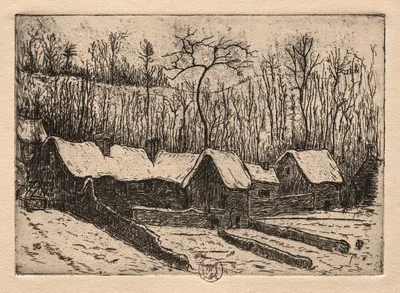 Six Etchings: The Thatched Bakery, Auvers — Paul Gachet