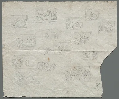 Compositional Sketches after Raphael and other artists (recto)