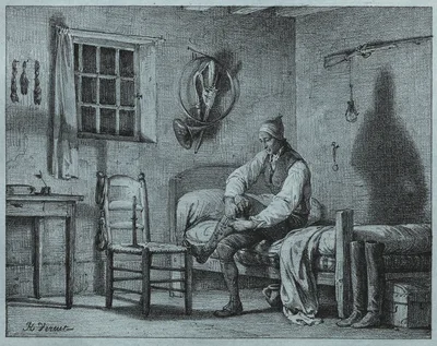 The Man-Servant of Limier Rising from Bed — Horace Vernet