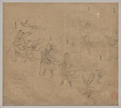 Album of Daoist and Buddhist Themes: Procession of Daoist Deities: Leaf 15