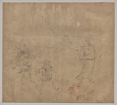 Album of Daoist and Buddhist Themes: Procession of Daoist Deities: Leaf 18