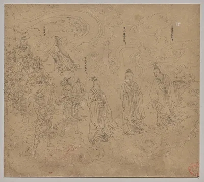 Album of Daoist and Buddhist Themes: Procession of Daoist Deities: Leaf 20