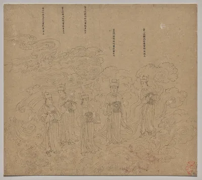 Album of Daoist and Buddhist Themes: Procession of Daoist Deities: Leaf 22