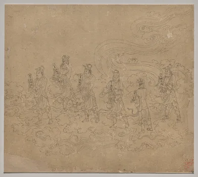 Album of Daoist and Buddhist Themes: Procession of Daoist Deities: Leaf 23