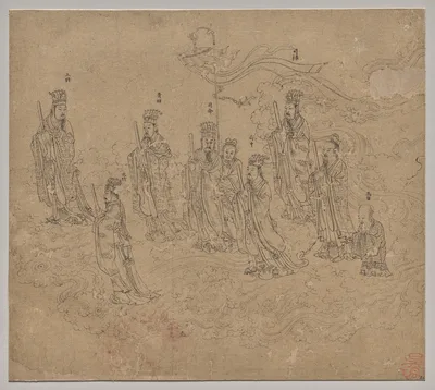 Album of Daoist and Buddhist Themes: Procession of Daoist Deities: Leaf 26