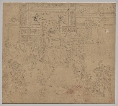 Album of Daoist and Buddhist Themes: Kings of Hells: Leaf 34