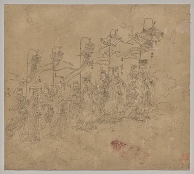 Album of Daoist and Buddhist Themes: Procession of Daoist Deities: Leaf 5