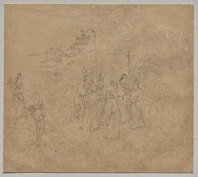 Album of Daoist and Buddhist Themes: Procession of Daoist Deities: Leaf 7