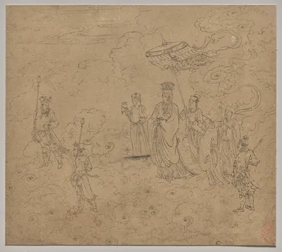 Album of Daoist and Buddhist Themes: Procession of Daoist Deities: Leaf 8