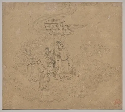 Album of Daoist and Buddhist Themes: Procession of Daoist Deities: Leaf 9
