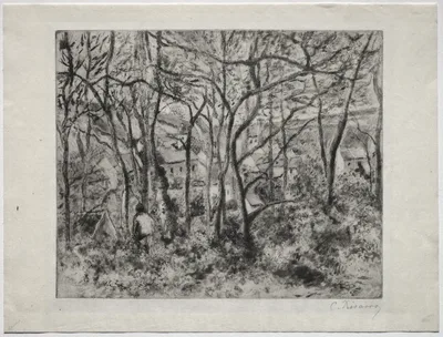 Wooded Landscape at L'Hermitage, Pontoise — Camille Pissarro