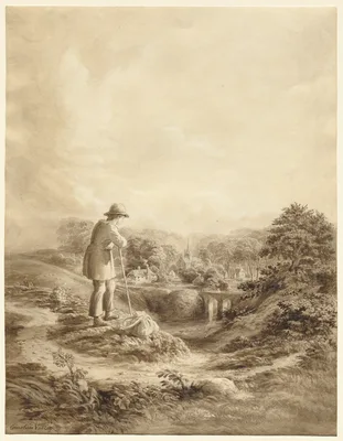 Landscape with Figure in Foreground — Cornelius Varley