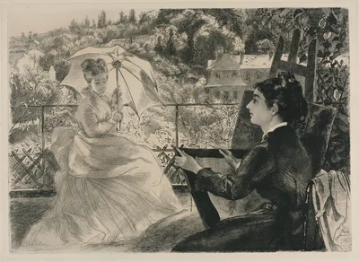 The Terrace of the Villa Brancas — Félix Bracquemond