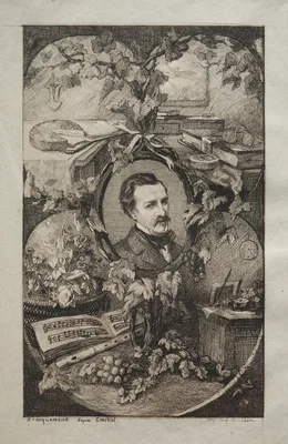 Frontispiece for "New Works of Champfleury, The Friends of Nature:" Portrait of Champfleury, after Gustave Courbet — Félix Bracquemond