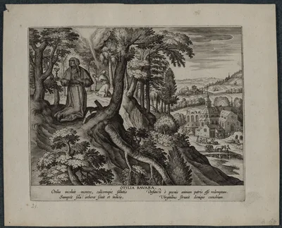 Otilia Bavara (Saint Otilia of Bavaria) — Adriaen Collaert