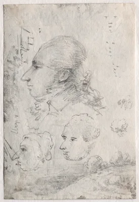 Studies of Heads (verso) — Thomas Monro