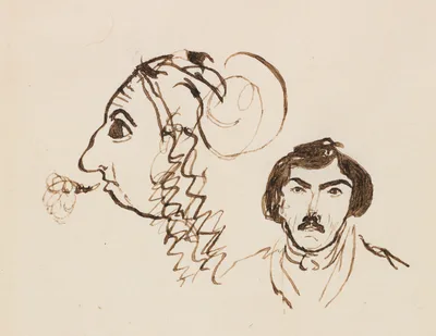 Self-Portrait with Portrait of Delacroix — George Sand