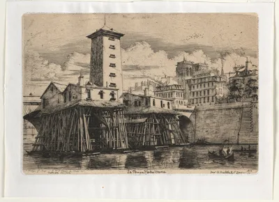 Notre Dame Pumphouse, Paris — Charles Méryon