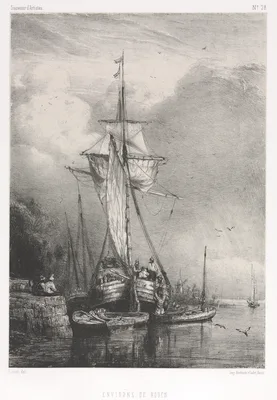 Souvenirs d' Artistes (No. 78): Six Marines: Environs de Rouen — Paul Huet